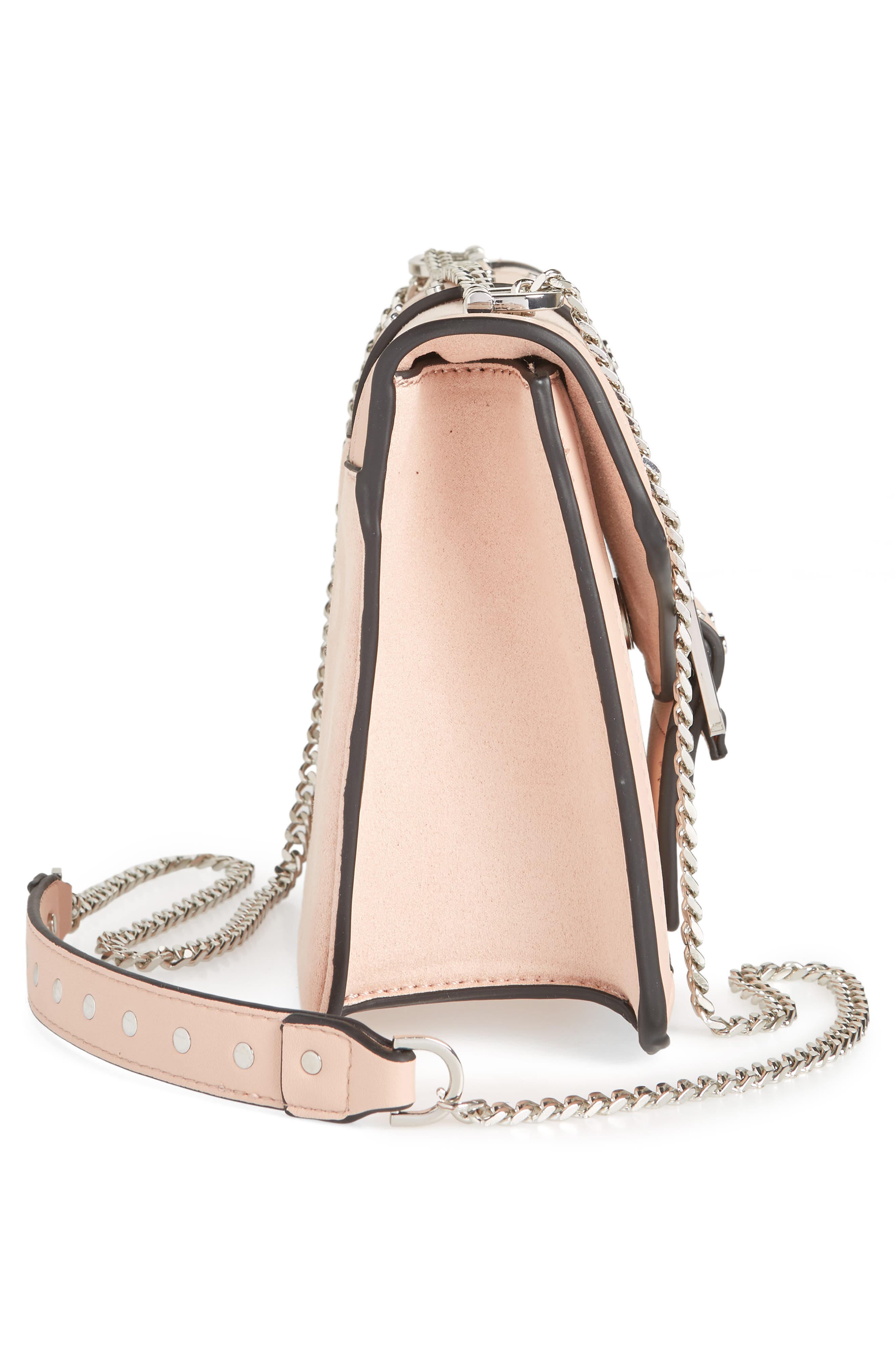 Seema Studded Faux Leather Shoulder Bag, Alternate, color, NUDE MULTI
