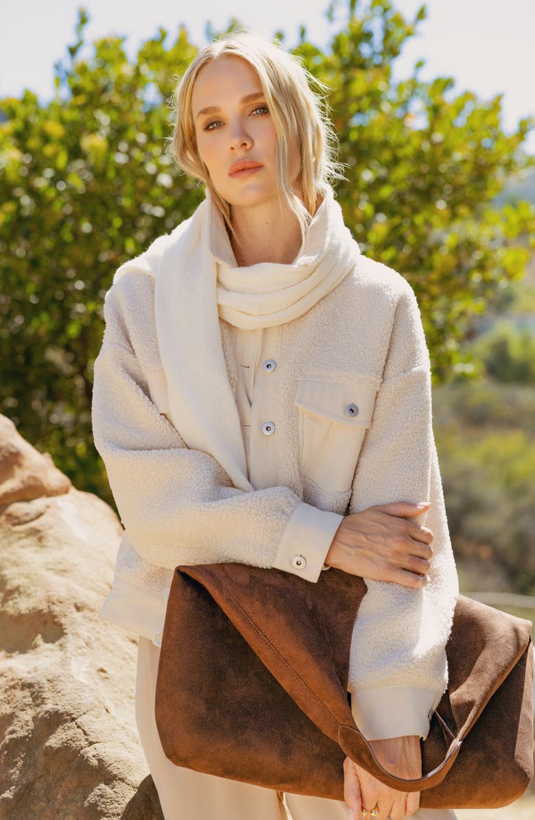 matty m. Lexi High Pile Fleece Jacket, Alternate, color, Shroom