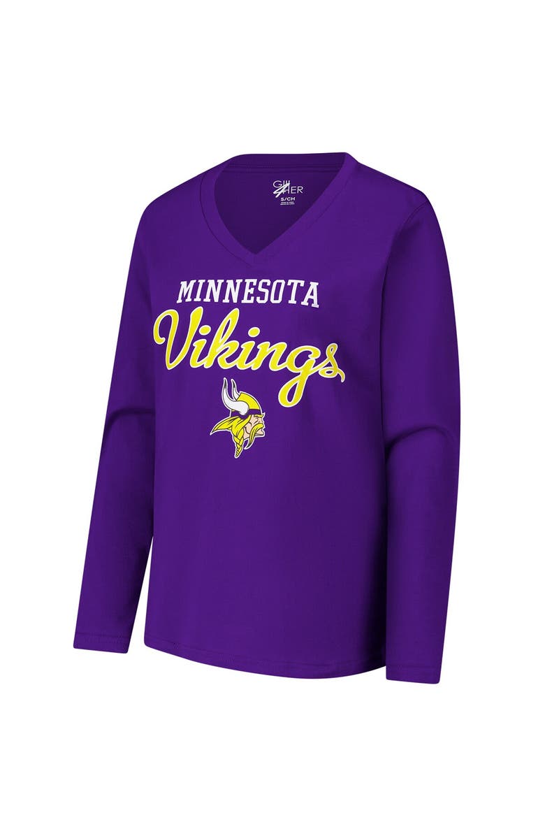 G-III 4HER BY CARL BANKS Women's G-III 4Her by Carl Banks Purple Minnesota Vikings Post Season Long Sleeve V-Neck T-Shirt, Alternate, color, Purple