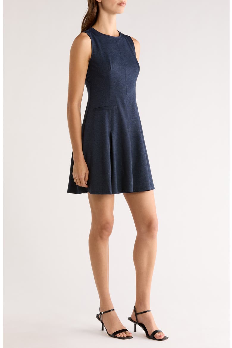 Sleeveless Fit & Flare Dress, Alternate, color, INDIGO NAVY