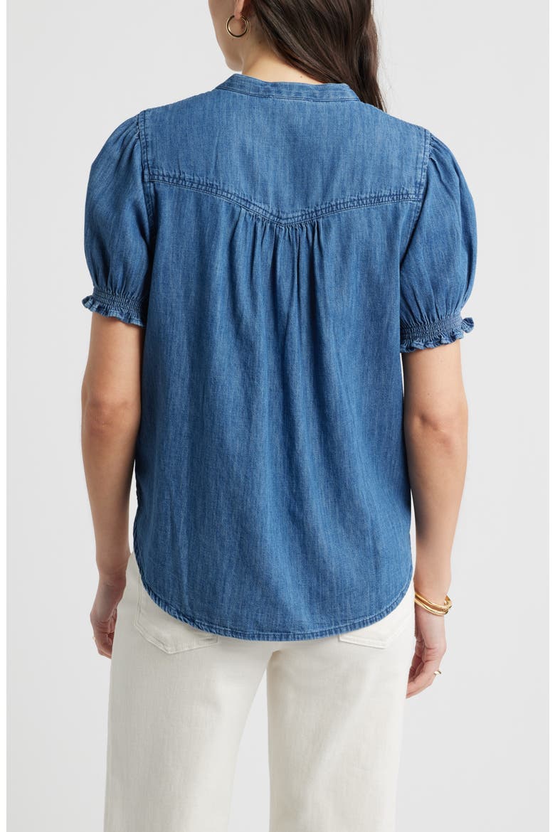 Chambray Button-Up Shirt, Alternate, color, DARK WASH