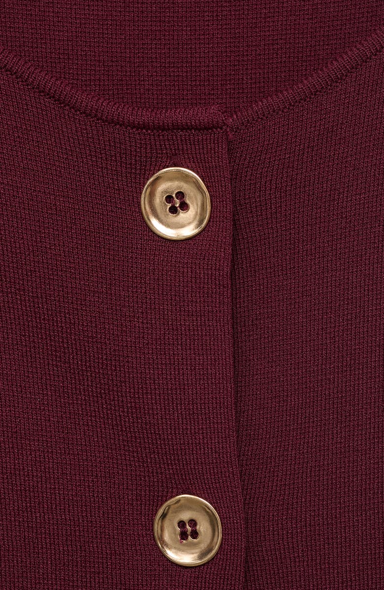 MANGO Button Front Fine Knit Vest, Alternate, color, Maroon