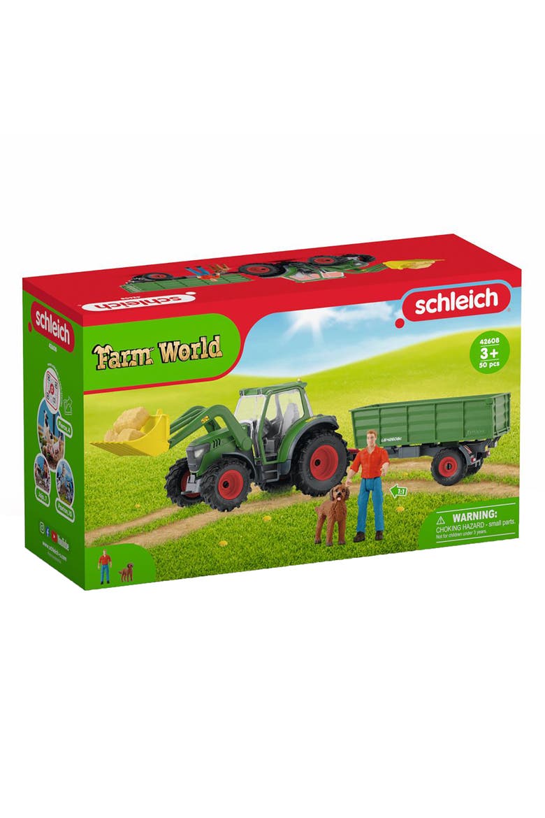 Tractor With Trailer, Farm Work Figurine Playset, Main, color, Multicolored