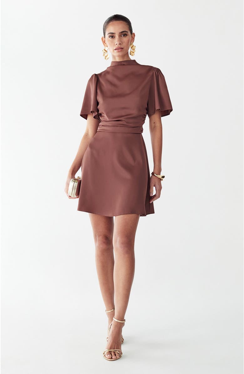 WILLA Saray Mini Dress, Alternate, color, Rosewood