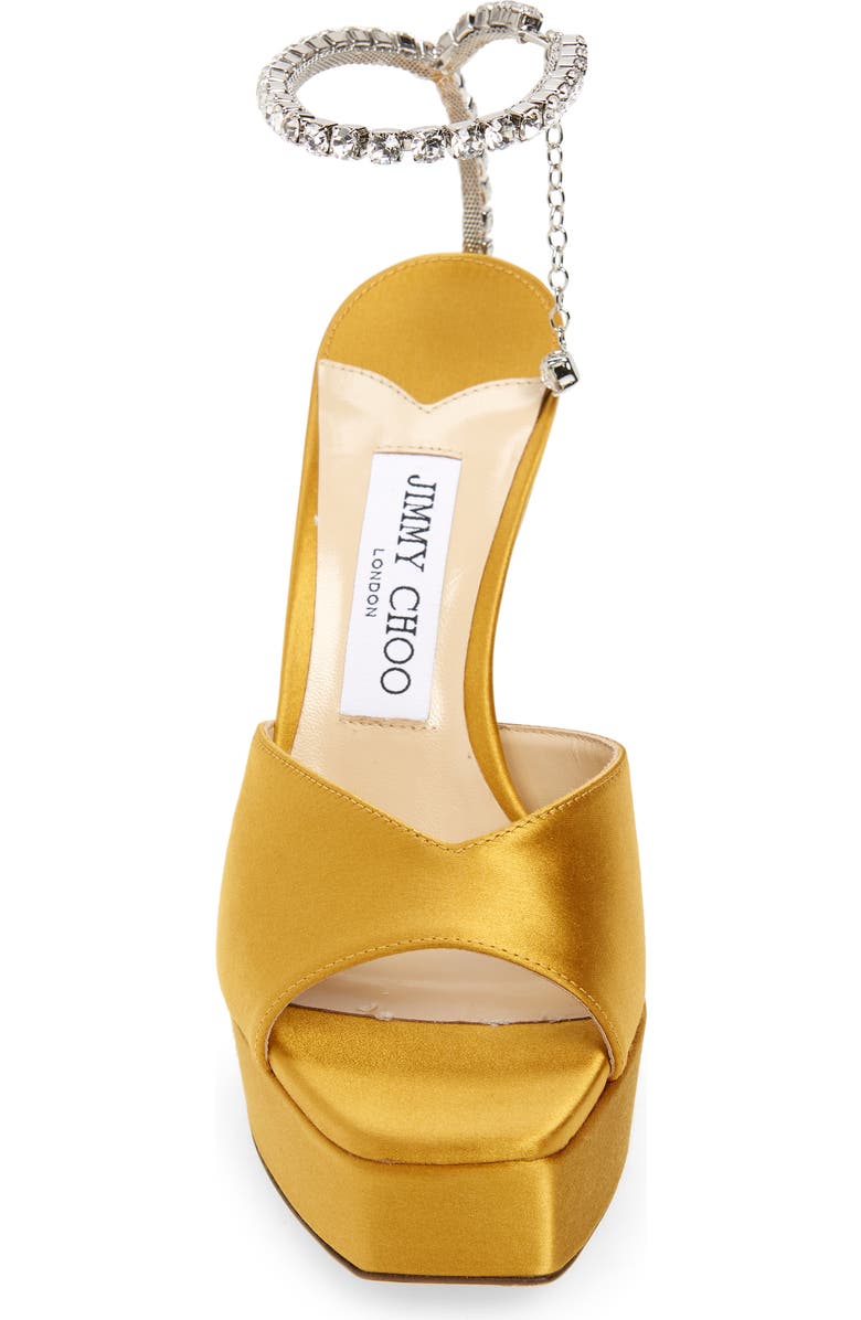 Jimmy Choo Saeda Crystal Ankle Strap Peep Toe Sandal, Alternate, color,