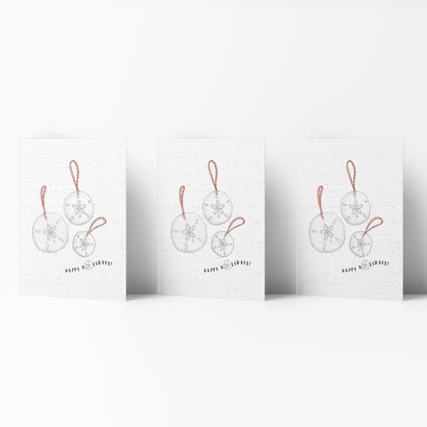 Winter/Holiday Greeting Card Pack Sets (3 ct) Happy Holidays Sand Dollar