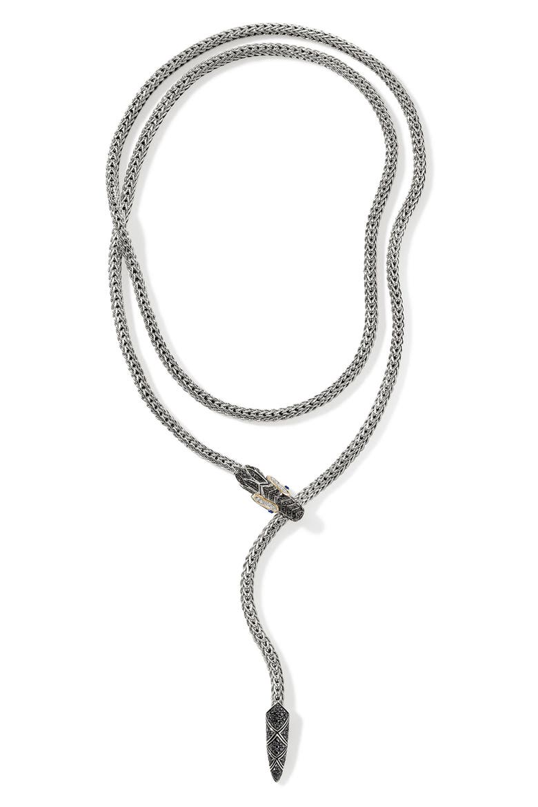 Naga Lariat, Gold, Silver, Diamonds, Main, color, BLACK