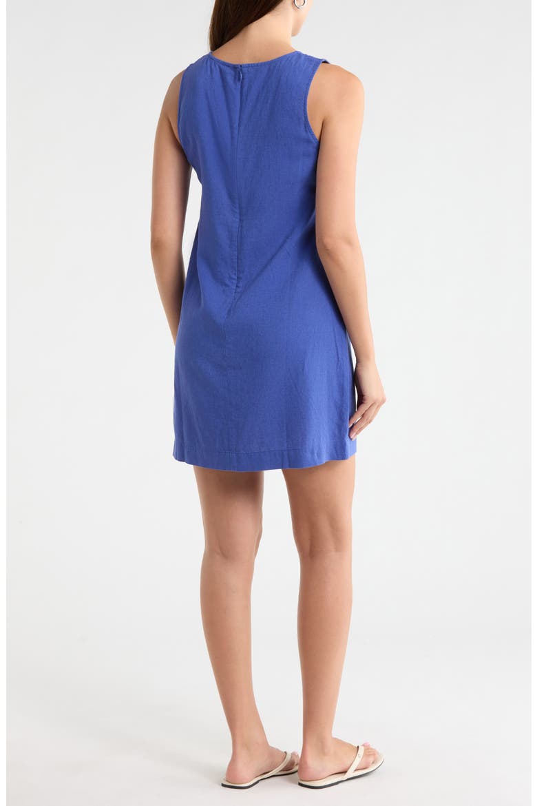 Marina Linen Blend Minidress, Alternate, color, BLUESTONE