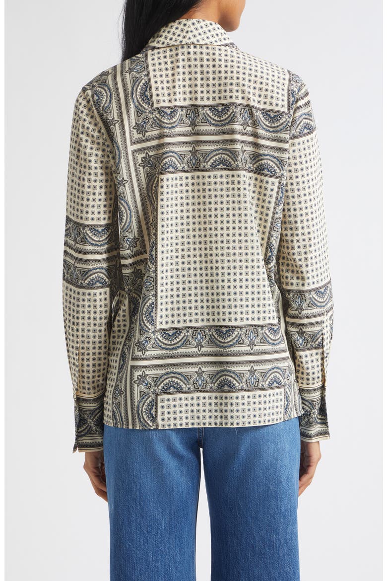 Monique Mixed Paisley Silk Blend Shirt, Alternate, color, ECRU MULTI