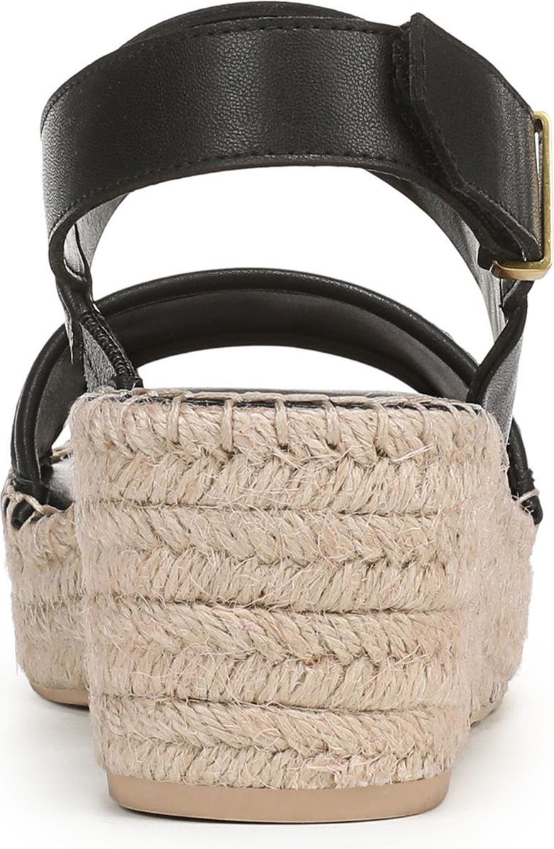 Franco Sarto Parry Wedge Sandal, Alternate, color, Black Faux Leather