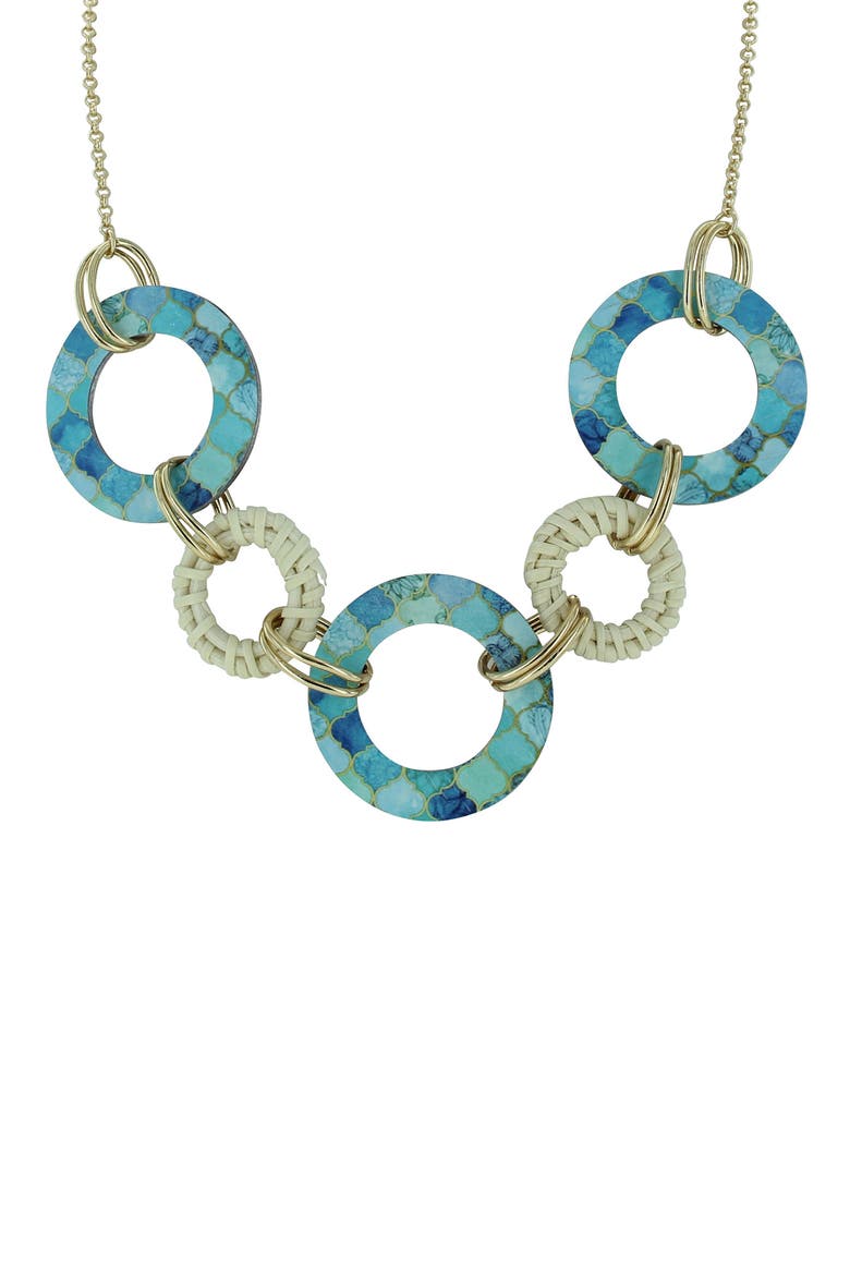 Gleda Statement Necklace, Main, color, GOLD/ BLUE