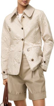 Burberry Fernleigh Quilted Jacket with Detachable Leather Collar