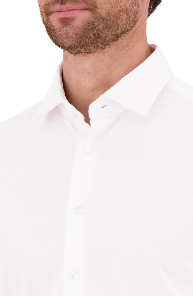 Victor Emmanuel Modern Fit Herringbone Print Comfort Stretch Knit Dress Shirt, Alternate, color, 