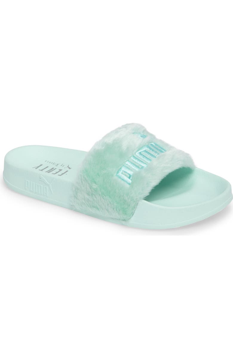 PUMA FENTY PUMA by Rihanna 'Leadcat Fenty' Faux Fur Slide Sandal, Main, color,