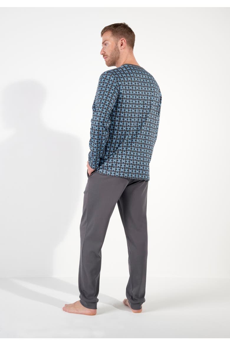 Aloys Long Pajama Set, Alternate, color, Dark Grey Print