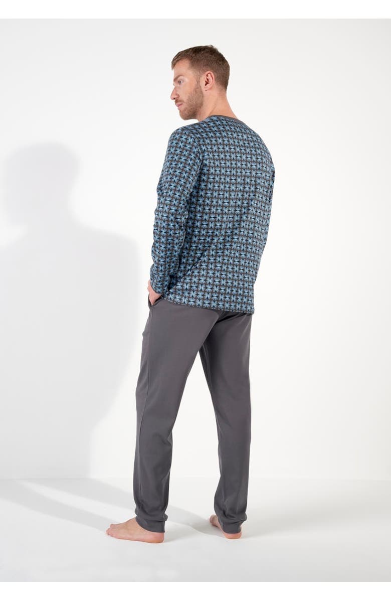 HOM Aloys Long Pajama Set, Alternate, color, Dark Grey Print