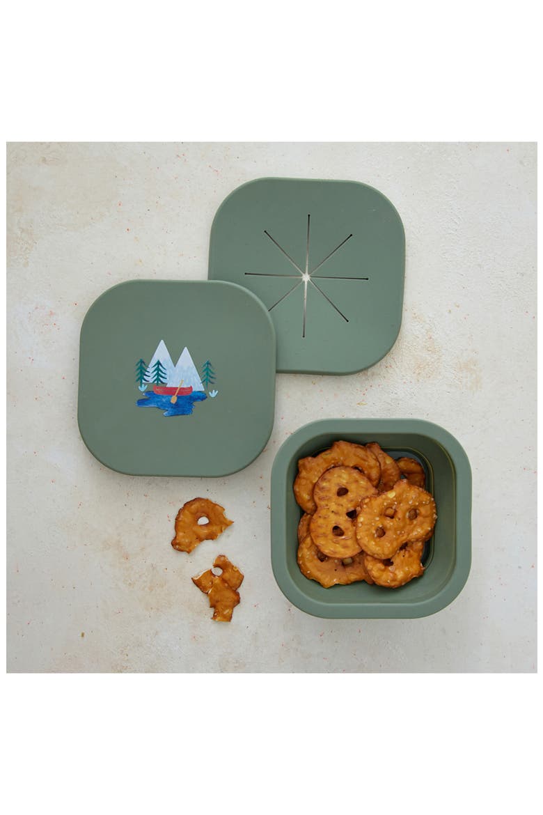 Collapsible Silicone Snack Bowl, Alternate, color, SAGE GREEN