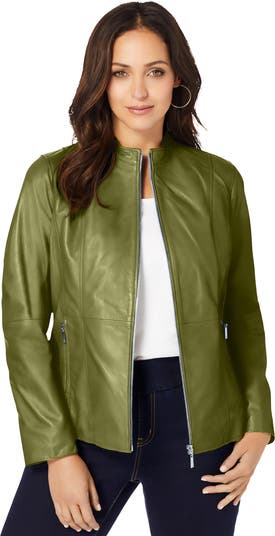 Jessica London Zip Front Leather Jacket | Nordstrom