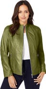 Jessica London Zip Front Leather Jacket