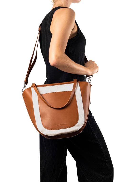 Urban Originals Harland Two Tone Tote Bag In Tan