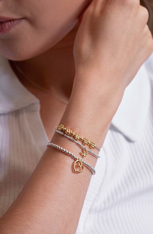 Estella Bartlett Heart Beaded Stretch Bracelet In Gold