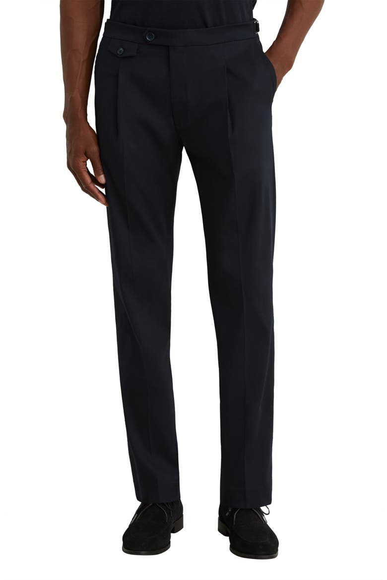 Float Slim Fit Cotton Blend Trousers, Main, color, NAVY