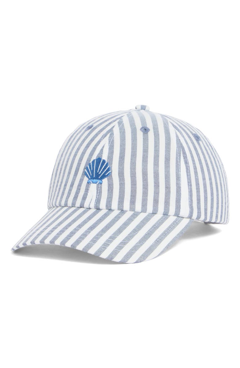 FRASIER STERLING Low Tide Cotton Canvas Baseball Cap, Main, color, Cloud Seersucker