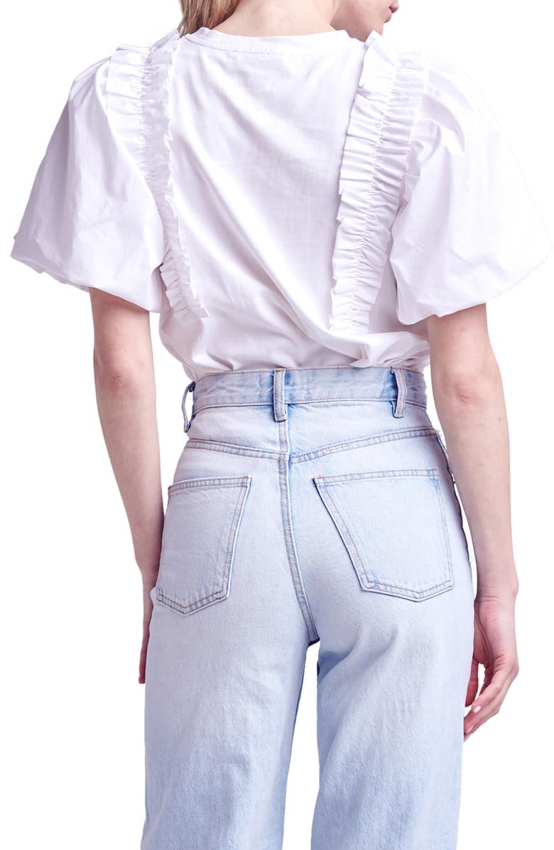 English Factory Ruffle Puff Sleeve Blouse, Alternate, color, 