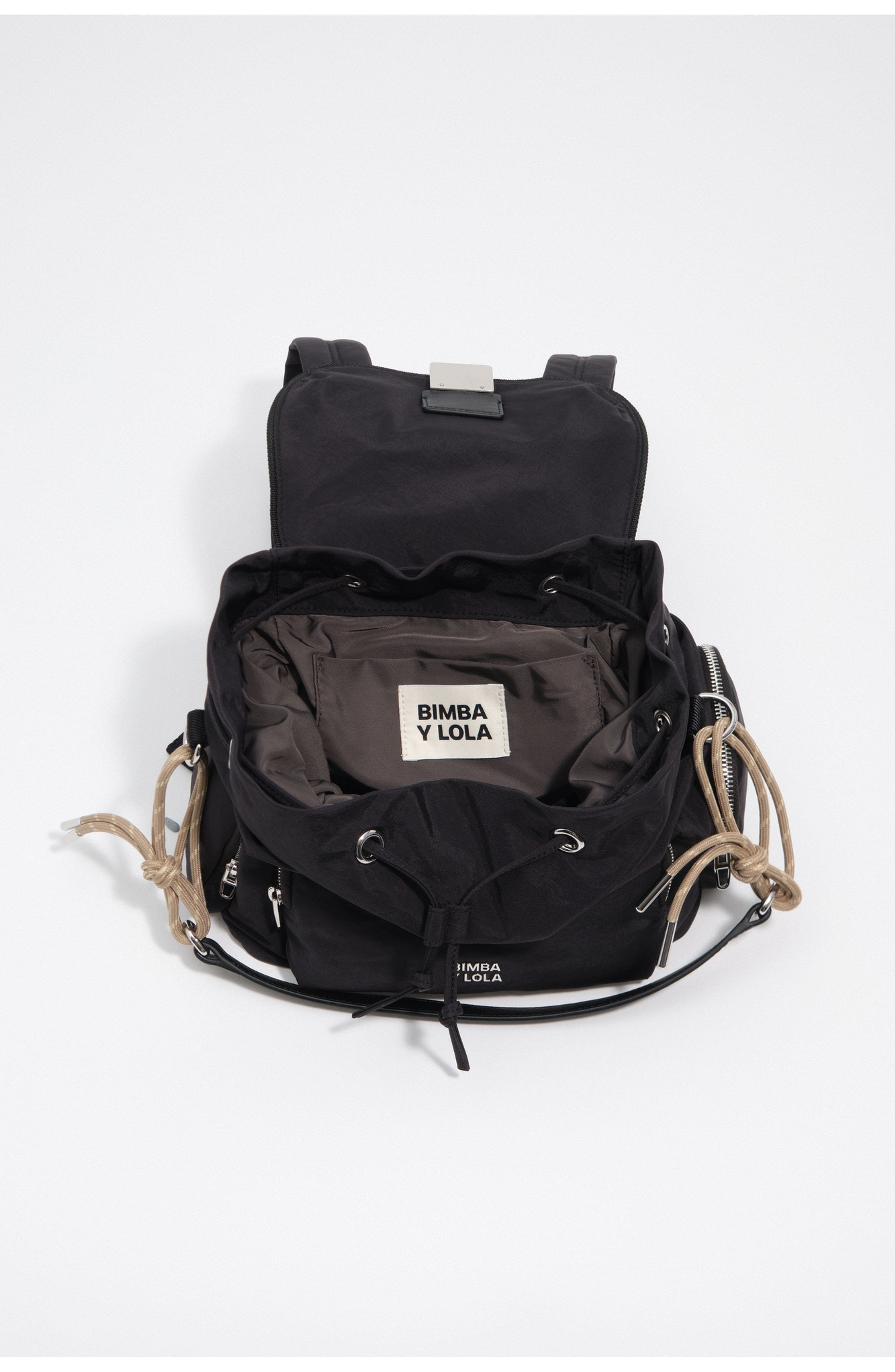Nylon Pocket Backpack, Alternate, color, BLACK