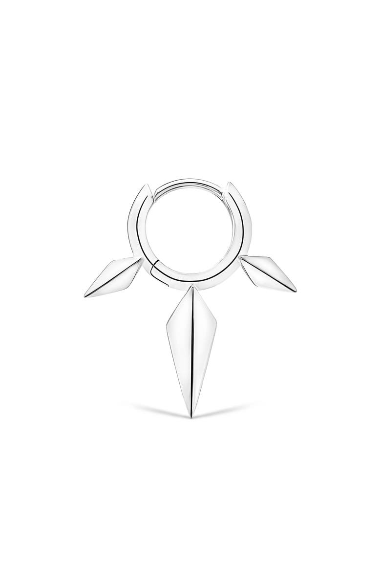 MARIA TASH Faceted Triple Long Spike Hoop Earring, Alternate, color, White Gold