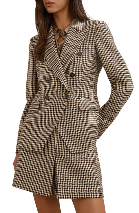 Hartley Houndstooth Double Breasted Blazer