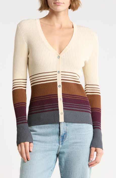Striped V-Neck Cardigan