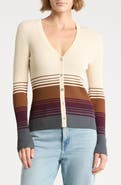 Current/Elliott Striped V-Neck Cardigan