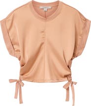 AllSaints Mira Cinched Side Satin T-Shirt