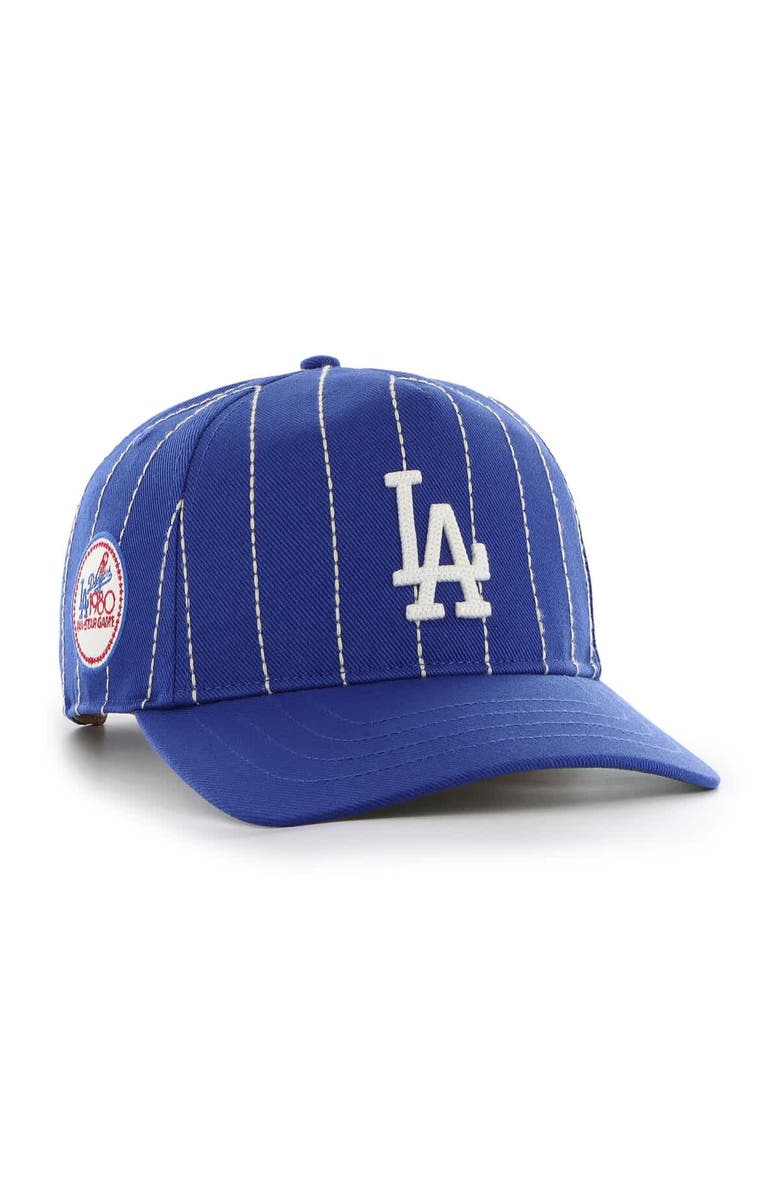 '47 Men's '47 x Rawlings Royal Los Angeles Dodgers Pinstripe Hitch Adjustable Hat, Main, color, Royal