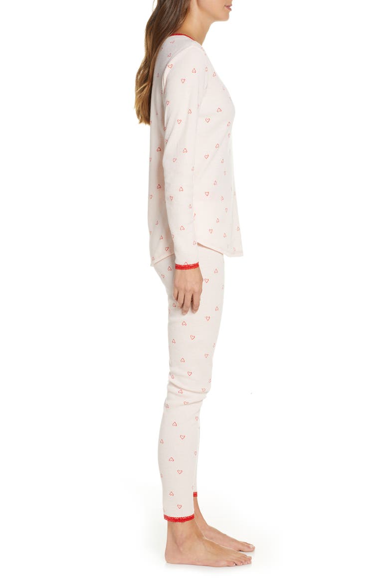 Thermal Pajamas, Alternate, color, PINK VEIL ROSE HEART AMOUR