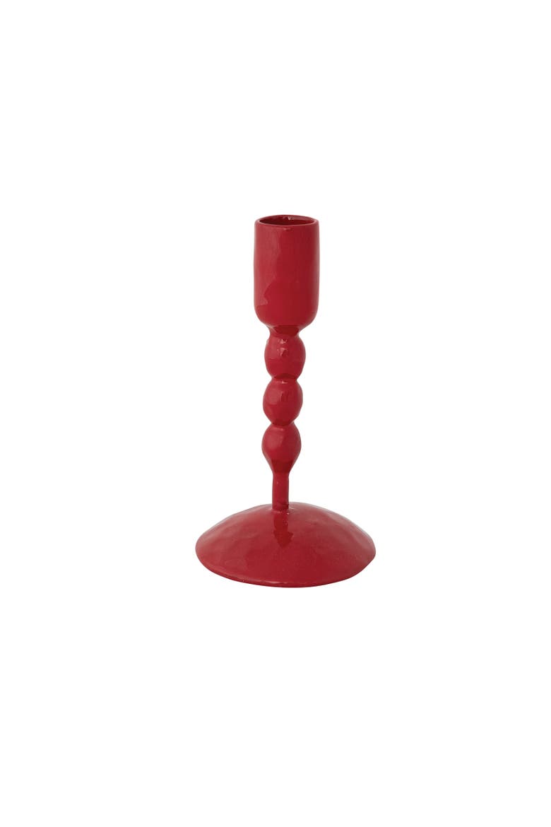 Enameled Cast Iron Taper Holder, Main, color, Red