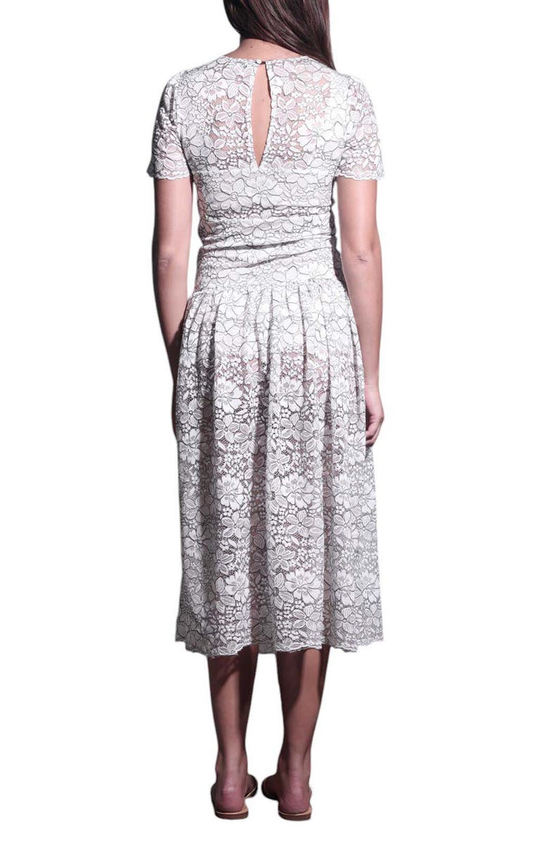 Walter Baker Mila Short Sleeve Drop Waist Lace Midi Dress | Nordstromrack Walter Baker Mila Short Sleeve Drop Waist Lace Midi Dress | Nordstromrack