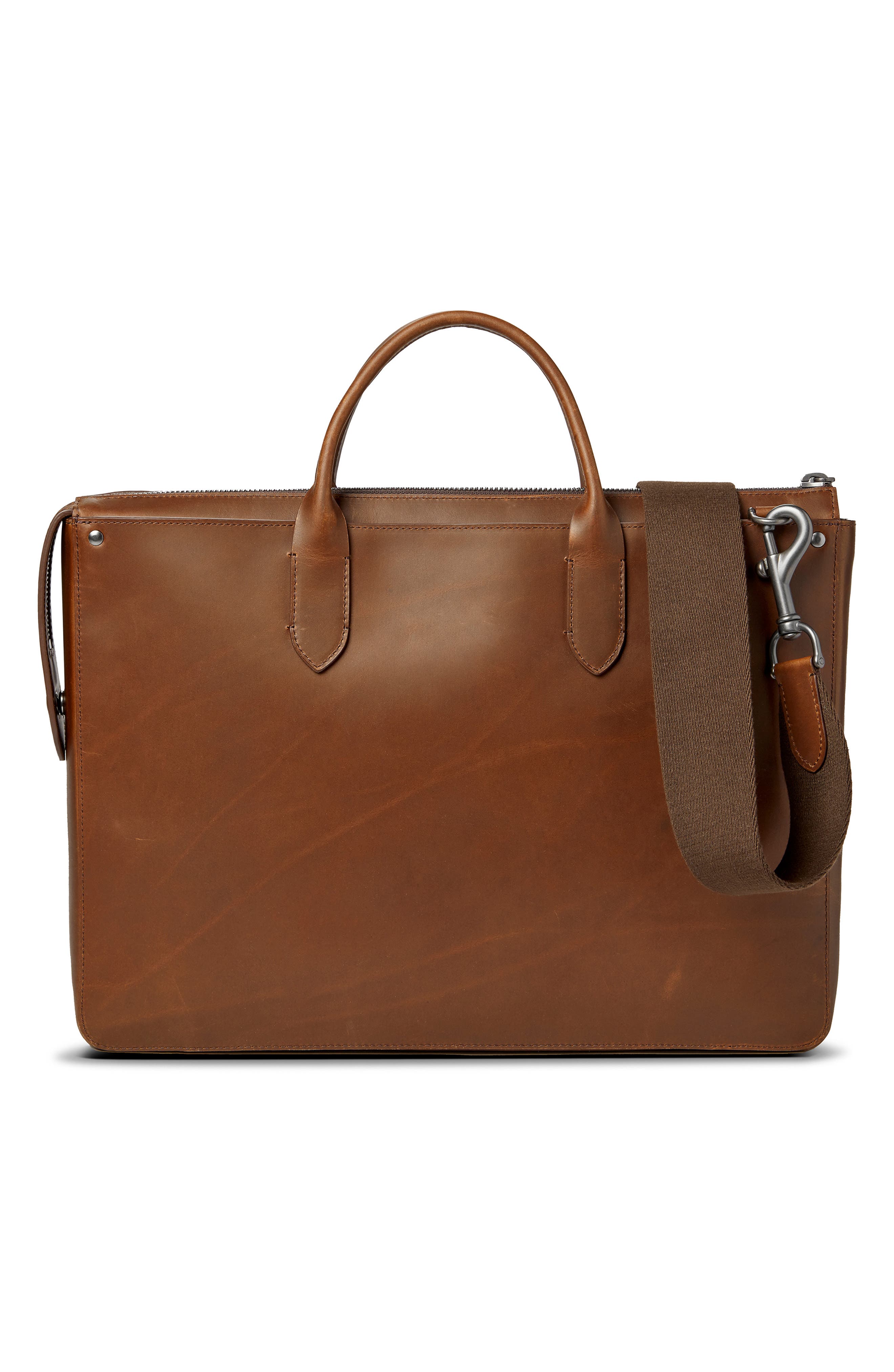 Shinola The Slim Traveler Leather Briefcase, Alternate, color, 