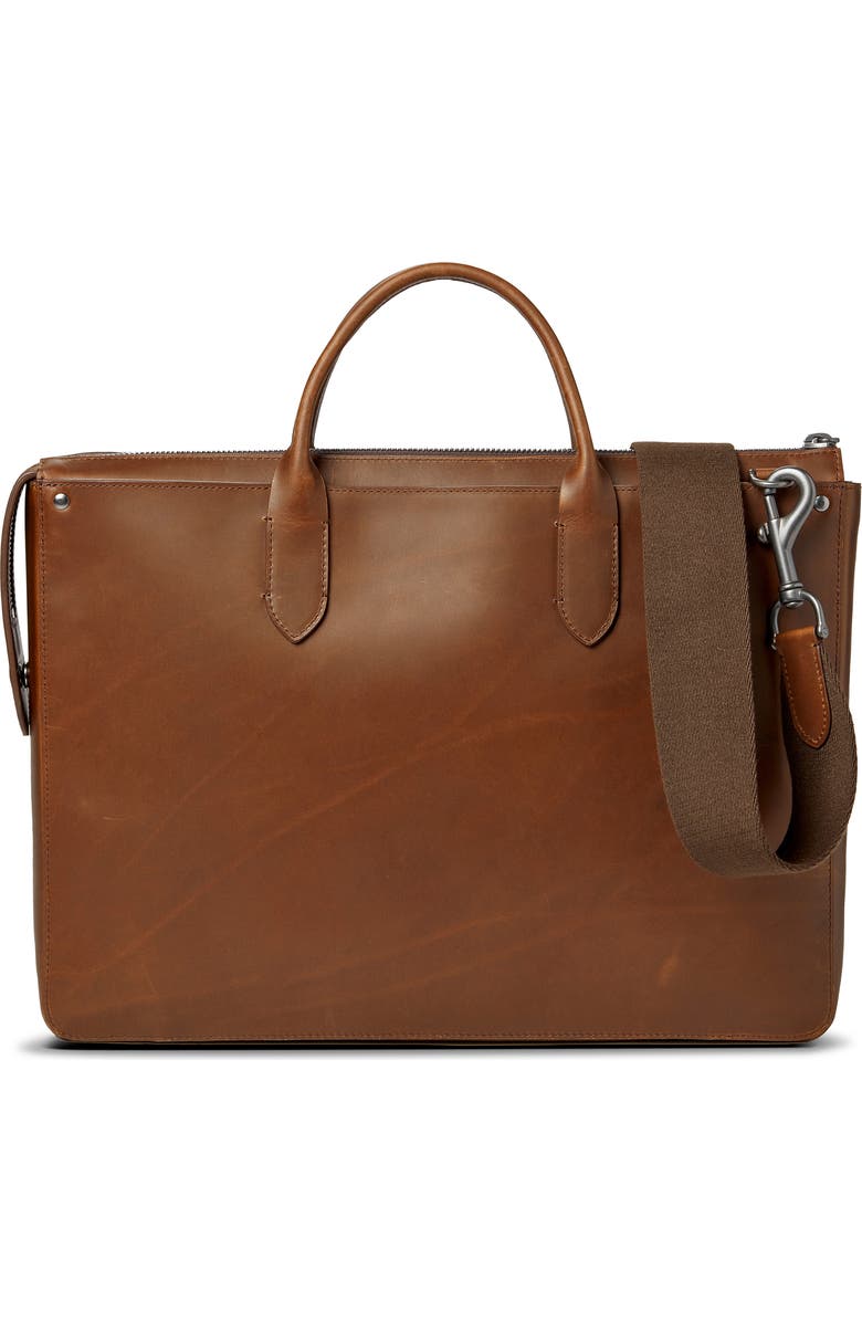 Shinola The Slim Traveler Leather Briefcase, Alternate, color,