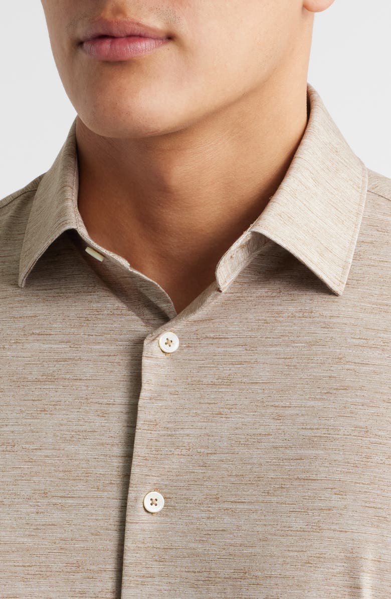 Bugatchi James OoohCotton<sup>®</sup> Space Dye Button-Up Shirt, Alternate, color, Camel