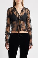 Bella Venice Camille Velvet Trim Sheer Crop Top