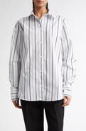 TOTEME Oversize Stripe Organic Cotton Poplin Button-Up Shirt