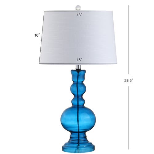 Jonathan Y Genie 28.5" Glass Led Table Lamp In Night Blue