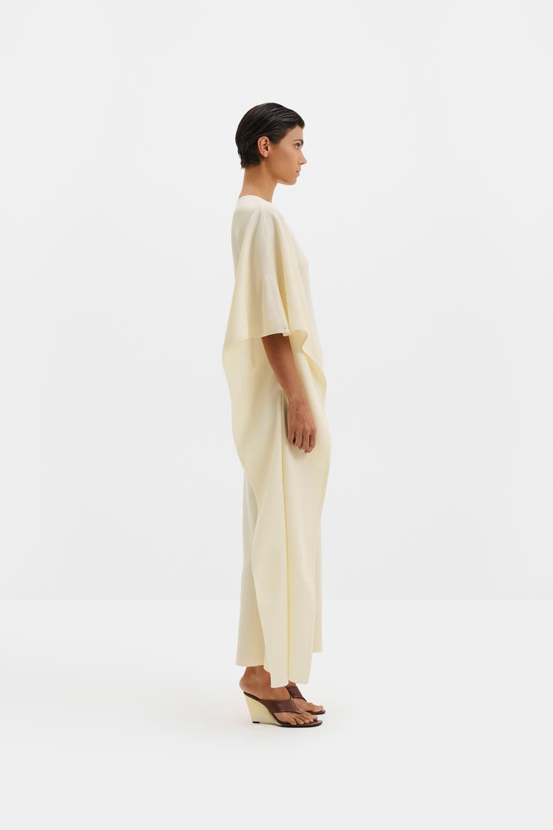 Janna Knitted V-neck Maxi Kaftan, Alternate, color, Pearl