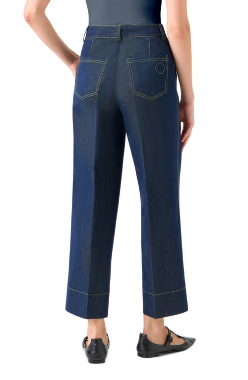 Akris Punto Creased Ankle Straight Leg Jeans In Blue