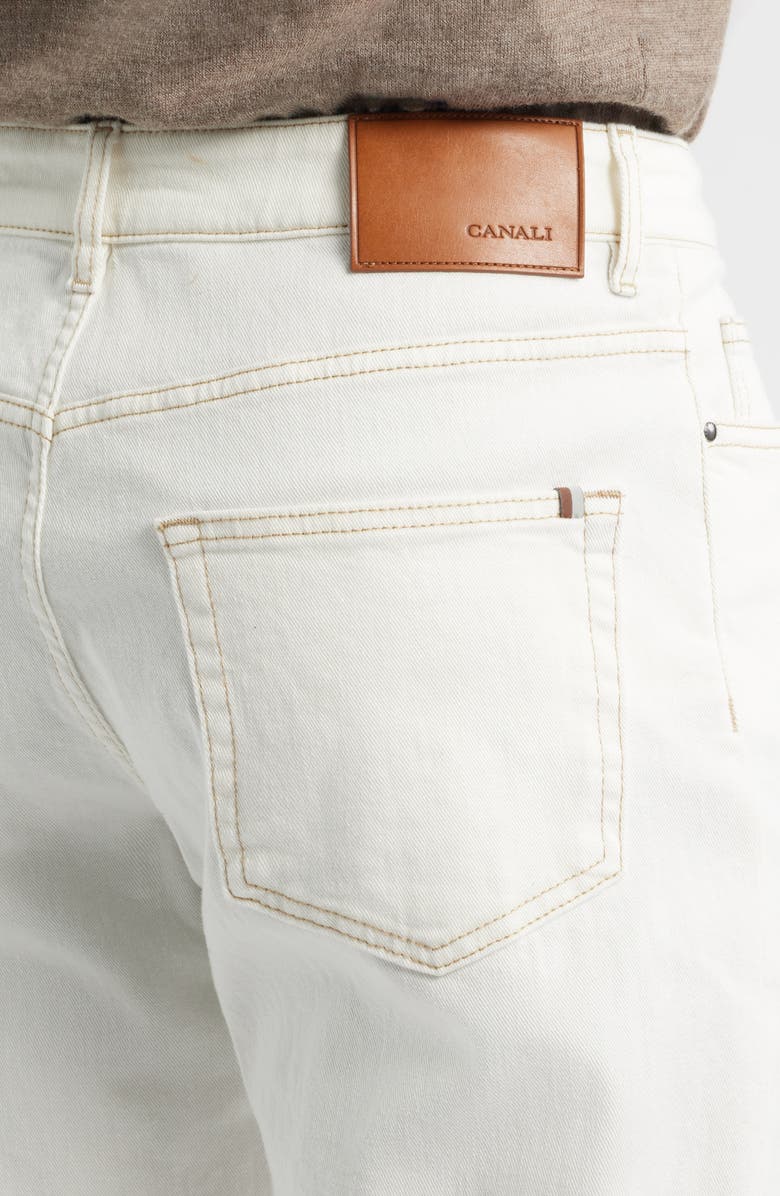 Canali Garment Dyed Bull Denim Jeans, Alternate, color, White