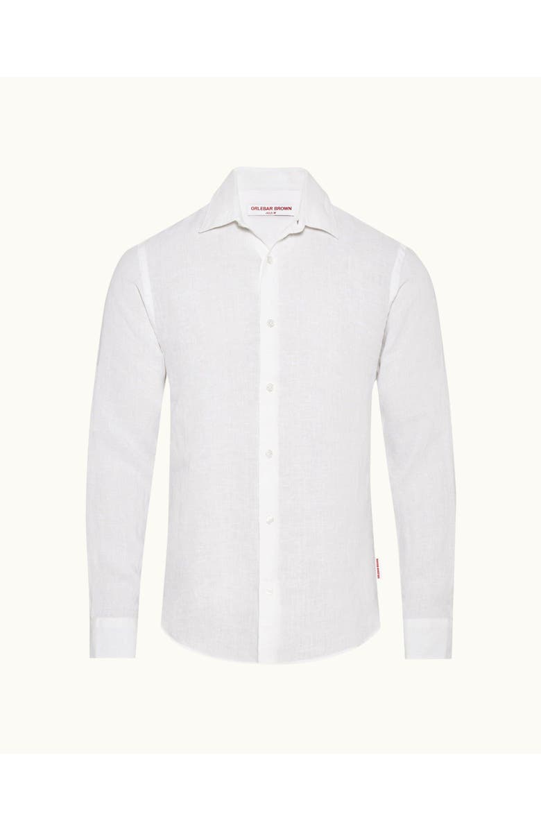 Orlebar Brown Giles Linen Tailored-Fit Shirt, Alternate, color, White