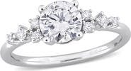 Julianna B. Moissanite Cluster Engagement Ring Sterling Silver