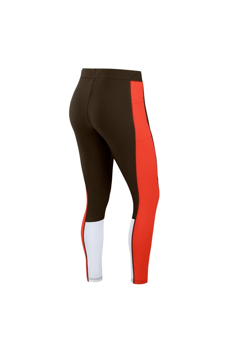 WEAR by Erin Andrews Women's WEAR by Erin Andrews Brown/Orange Cleveland Browns Color-Block Leggings, Alternate, color, Brown